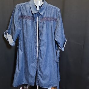 Women Blue Denim Shirt/Dress
